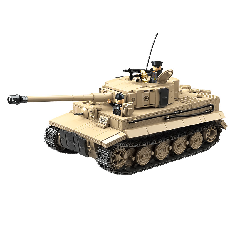 虎式重型坦克积木履带式军事系列人仔男孩子拼装玩具礼物摆件模型-图2