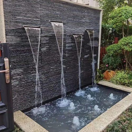 人造流水石黑色流水板青石板仿古文化石造景庭院水池流水墙水幕墙 - 图2
