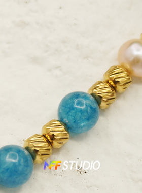 NFF然石串珠镀18k真金项链