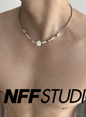 贝壳钛钢锁骨链男士轻奢复古颈链