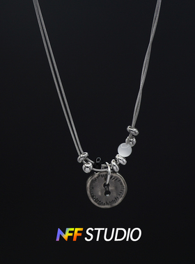 NFF做旧纽扣串珠钛钢锁骨链