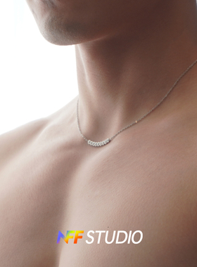 NFF微笑钻石男士锁骨链不掉色