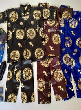 祭祀用品寒衣节一套男士寒衣套装绸缎布料棉衣棉裤布鞋棉被烧纸