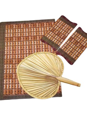 七月半纸扎祭品凉席凉枕蒲扇三件
