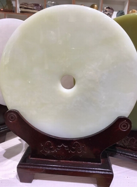 巴基斯坦玉石平安扣装饰摆件