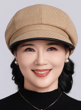 春秋季中老年妈妈奶奶保暖鸭舌帽