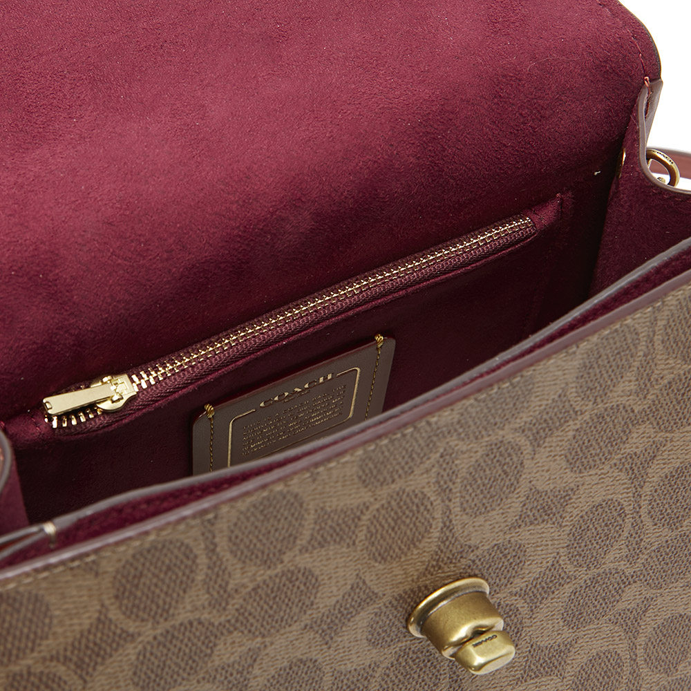 coach /蔻驰经典款棕红色parker 天猫奢品直营女士包袋