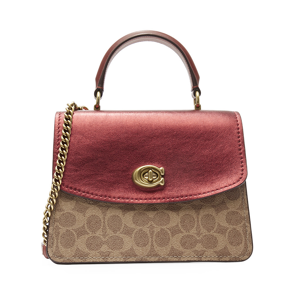 coach /蔻驰经典款棕红色parker 天猫奢品直营女士包袋