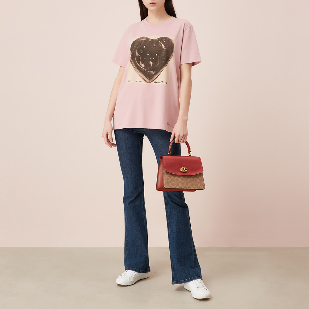 coach /蔻驰经典款棕红色parker 天猫奢品直营女士包袋