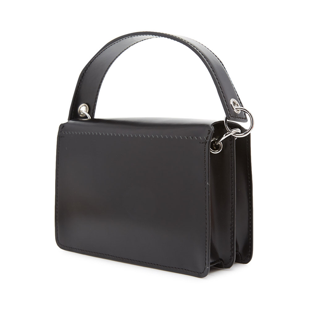 kara(箱包)黑色牛皮磁扣翻盖单肩包 魅力惠买手折扣直营女士包袋