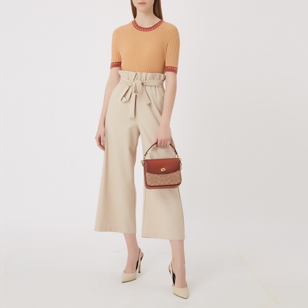 coach /蔻驰经典款多色牛皮拼接 天猫奢品直营女士包袋