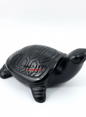 黑曜石长寿龟摆件玉石雕刻风水