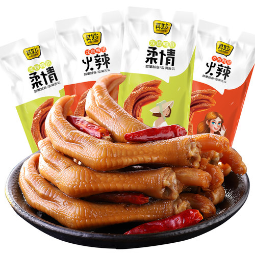 龙岩泡鸭爪香辣鸭掌卤味熟食下酒菜福建特产网红零食小吃休闲食品 - 图3