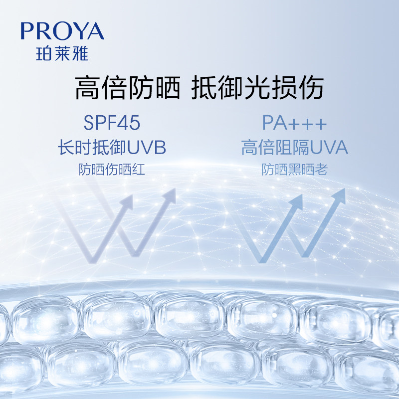 珀莱雅云朵防晒霜SPF45物理防紫外线油皮清爽敏感肌可用女