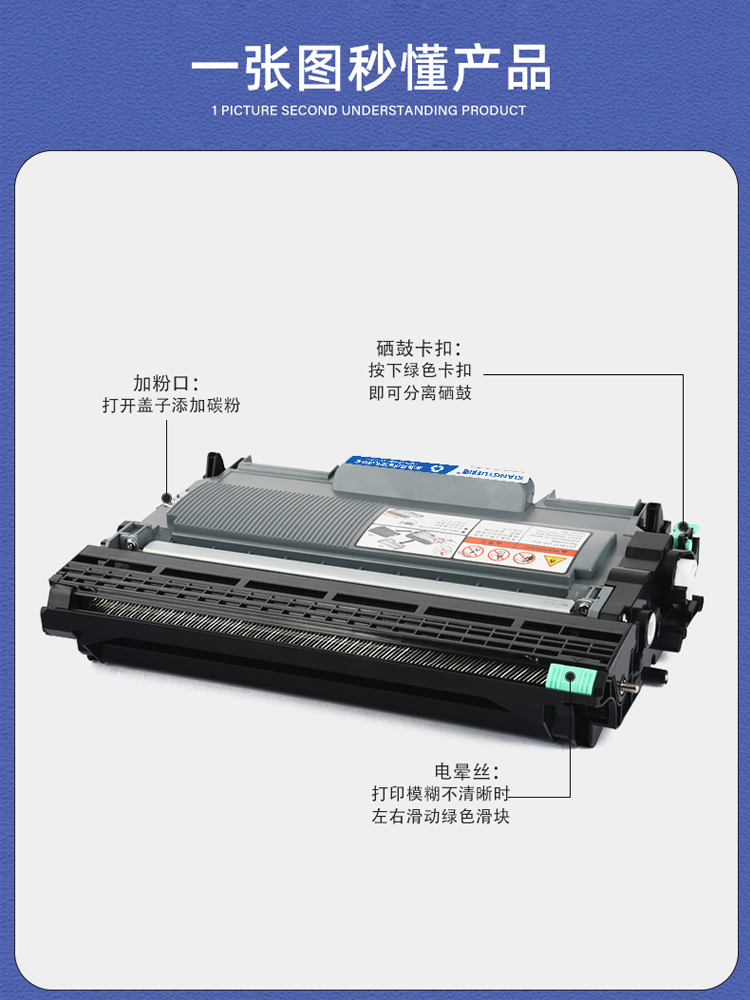 适用兄弟MFC7290硒鼓TN2280粉盒HL2250 2270DW打印机FAX2840 2990 - 图2