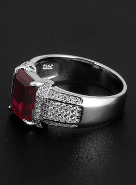 高级感镀金纯银时尚个性戒指男