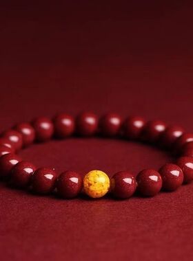 辰砂工艺高含量原矿朱砂紫金砂单颗雄黄手串手链女款卡6卡8卡10