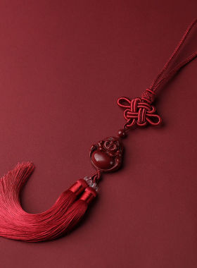 天然朱砂吊坠弥勒佛葫芦车载挂饰平安福高级感网红男女汽车内挂件