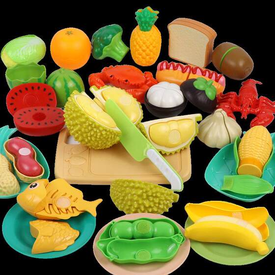 Simulated fruit and vegetable cutlery durian pizza toy