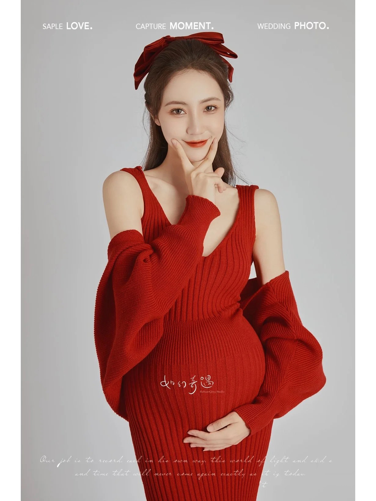 2022新款影楼情侣孕妇照服装红色新年唯美韩系孕妈咪写真拍照衣服,淘宝优惠券,粉丝福利购,淘宝优惠卷