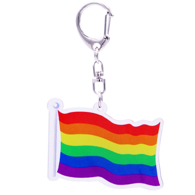 六色彩虹钥匙扣创意情侣可爱书包背挂件锁扣les同志旗装饰品拉拉T