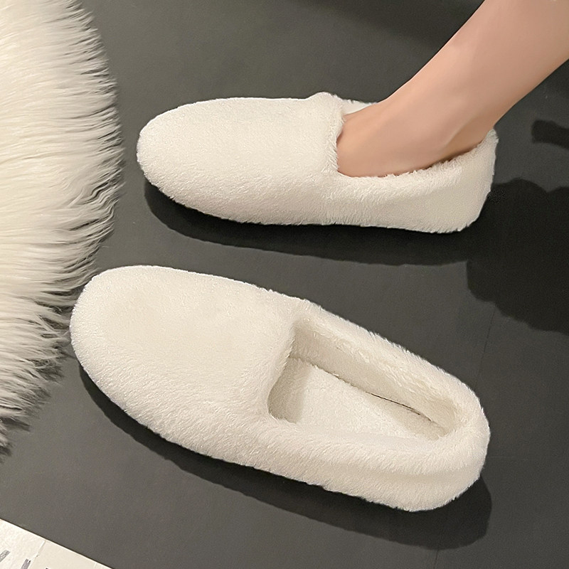 【清仓处理】毛毛鞋女冬加绒2025新款豆豆一脚蹬外穿时尚百搭棉鞋,淘宝优惠券,粉丝福利购,淘宝优惠卷