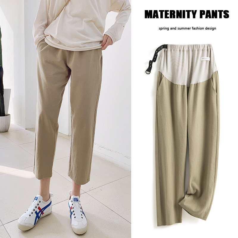 春秋纯棉外穿休闲宽松九分孕妇裤 慕翘孕妇打底裤
