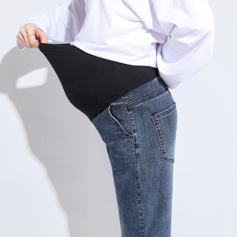 加绒托腹裤子冬季孕妇牛仔裤 慕翘孕妇打底裤