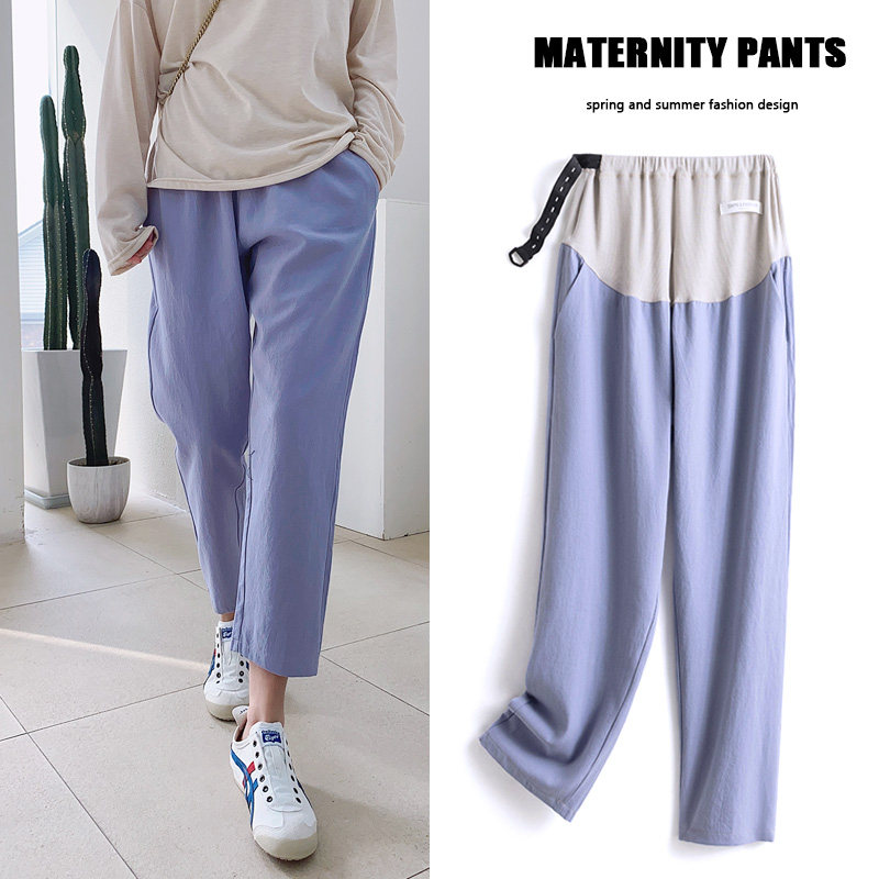 春秋纯棉外穿休闲宽松九分孕妇裤 慕翘孕妇打底裤