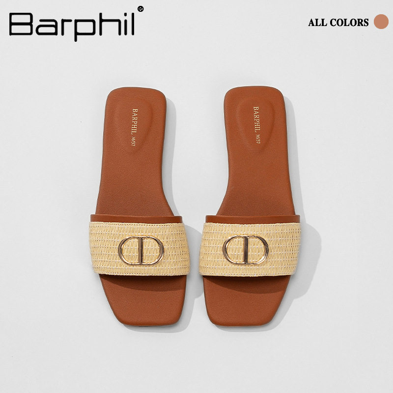 Barphil女士拖鞋外穿夏季平底耐磨拖鞋居家凉拖透气防滑拖高级感,淘宝优惠券,粉丝福利购,淘宝优惠卷
