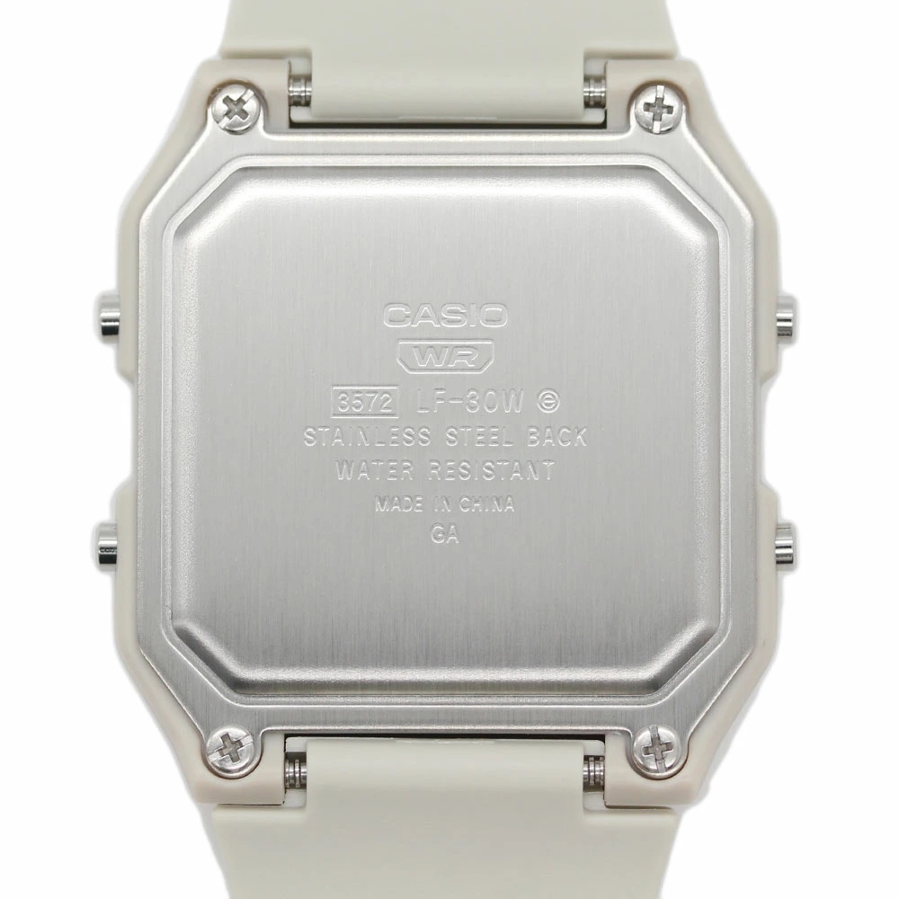 卡西欧CASIO LF-30W-8A 学生手表白色小方块世界地图旅行防水表 - 图2