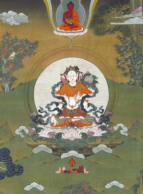 白度母藏式供奉装饰画唐卡