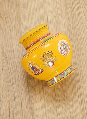 红铜本色印花八吉祥宝瓶