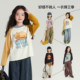 Pudding Haru Spring and Autumn Children's Clothing Children's Cartoon Tops 2026 Spring and Autumn New Girls' Fashionable Contrast Color Long-Sleeved T-Shirts