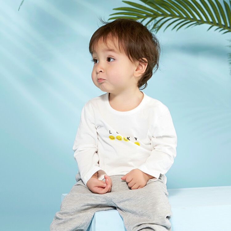 好孩子官方旗舰店family好孩子春秋男女儿童长袖圆领T恤宝宝内搭可爱纯棉针织上衣0