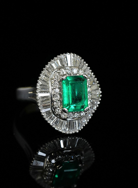 【已出欣赏】有生珠宝高品质天然哥伦比亚稀少无油祖母绿钻石戒指