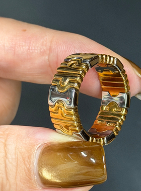 有生珠宝vintage模块系列戒指18k金钢宽版时尚百搭男女同款戒指