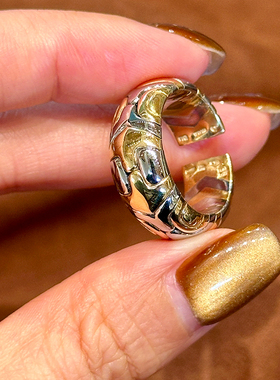 有生珠宝经典Vintage 双色模块化系列Alveare中古戒指18k金加钢戒