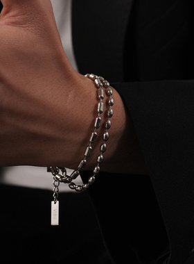 SAZ简约百搭小米珠钛钢手链