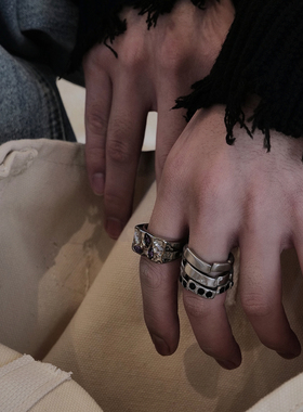 冷淡风三件套叠戴套装潮男女戒指