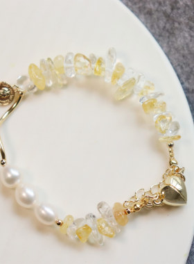 淡水珍珠黄水晶秋冬甜美原创设计