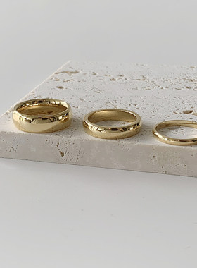 简约复古18K金钛钢不掉色对戒