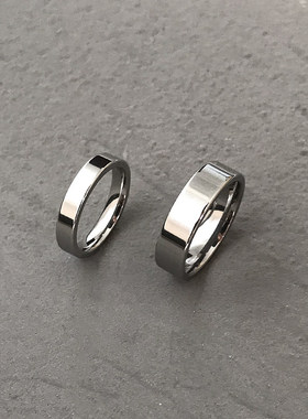 简约冷淡风钛钢不褪色情侣尾戒
