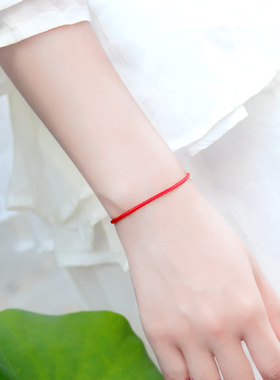 [在时光]十二年纯手工编织红绳手链脚链本命年红男女手绳脚绳情侣