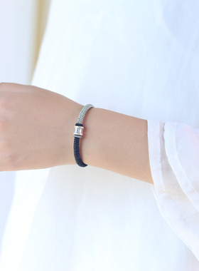 925银手工编织金刚结红绳手链