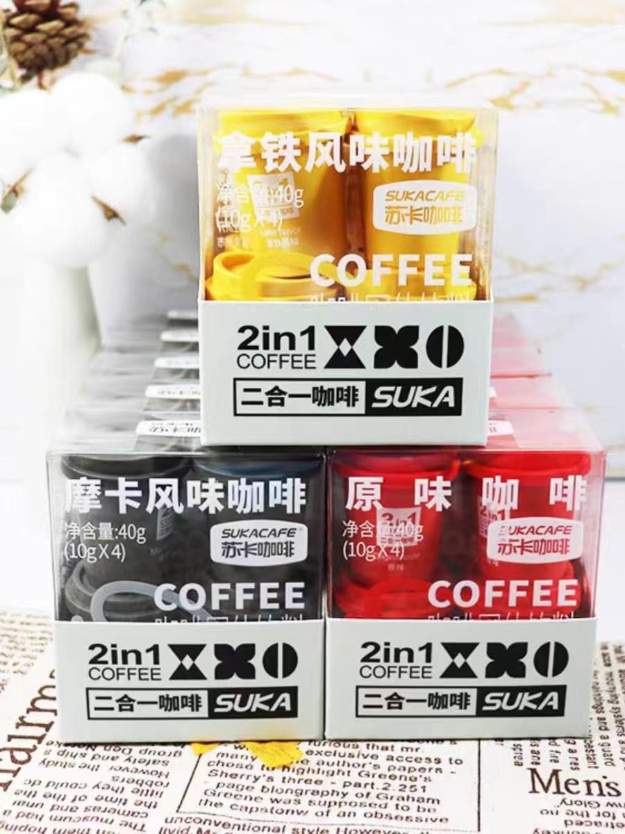 苏卡咖啡2合1罐装4粒*10g原味即饮奶香摩卡拿铁咖啡-图3