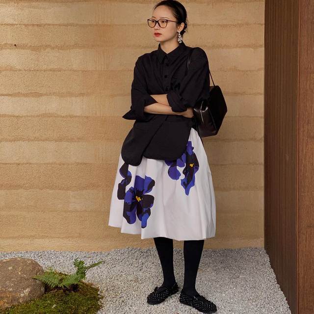 ABow2025 classic elastic waist puffy skirt