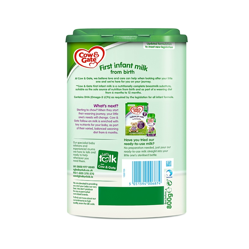 直邮 英国原装进口cow&gate牛栏幼儿配方牛奶粉1段0-6个月2桶