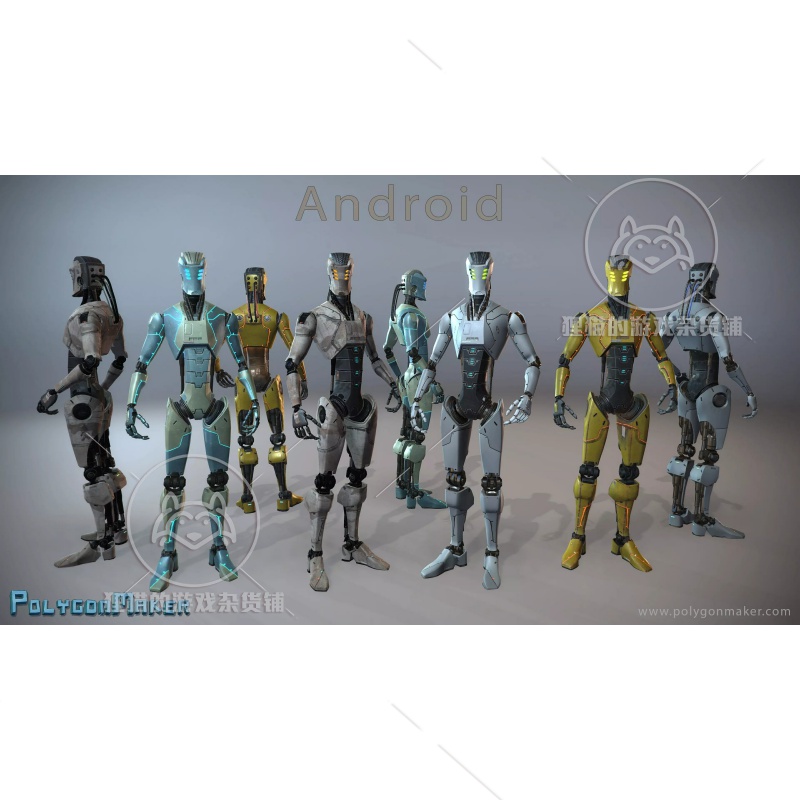 Unity Android Robot 1.1安卓科幻机器人模型素材包-图0