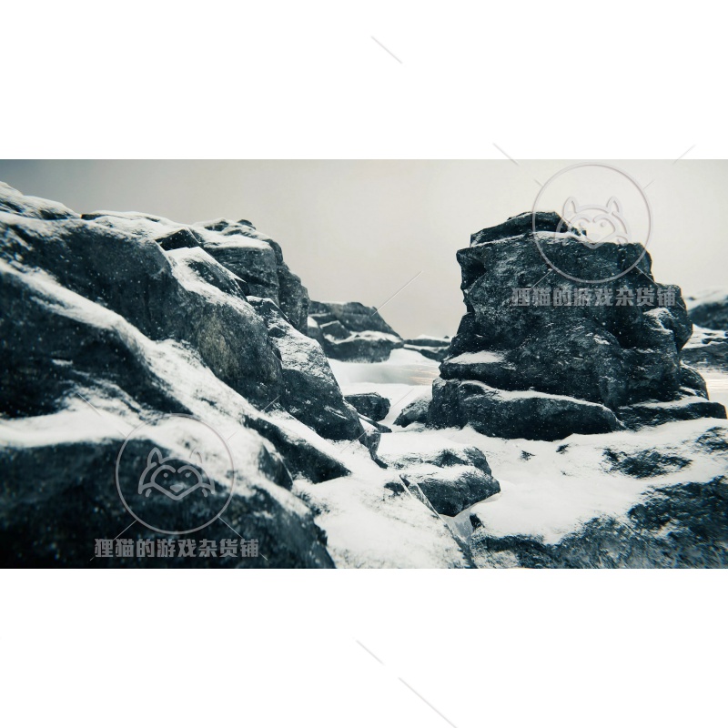 Unity Winter Tundra Ice Rock Pack 1.1.1 包更冰雪山脉洞穴场景 - 图2